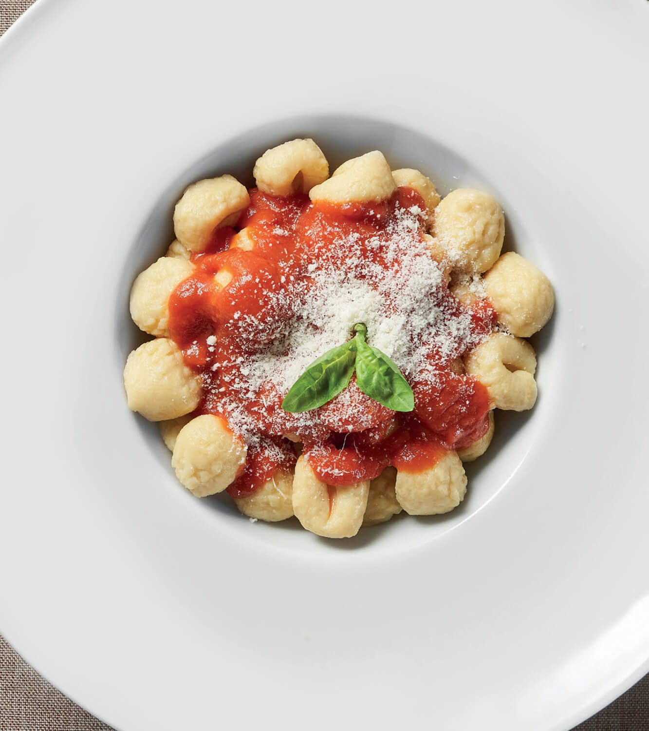 Potato gnocchi with tomato and basil