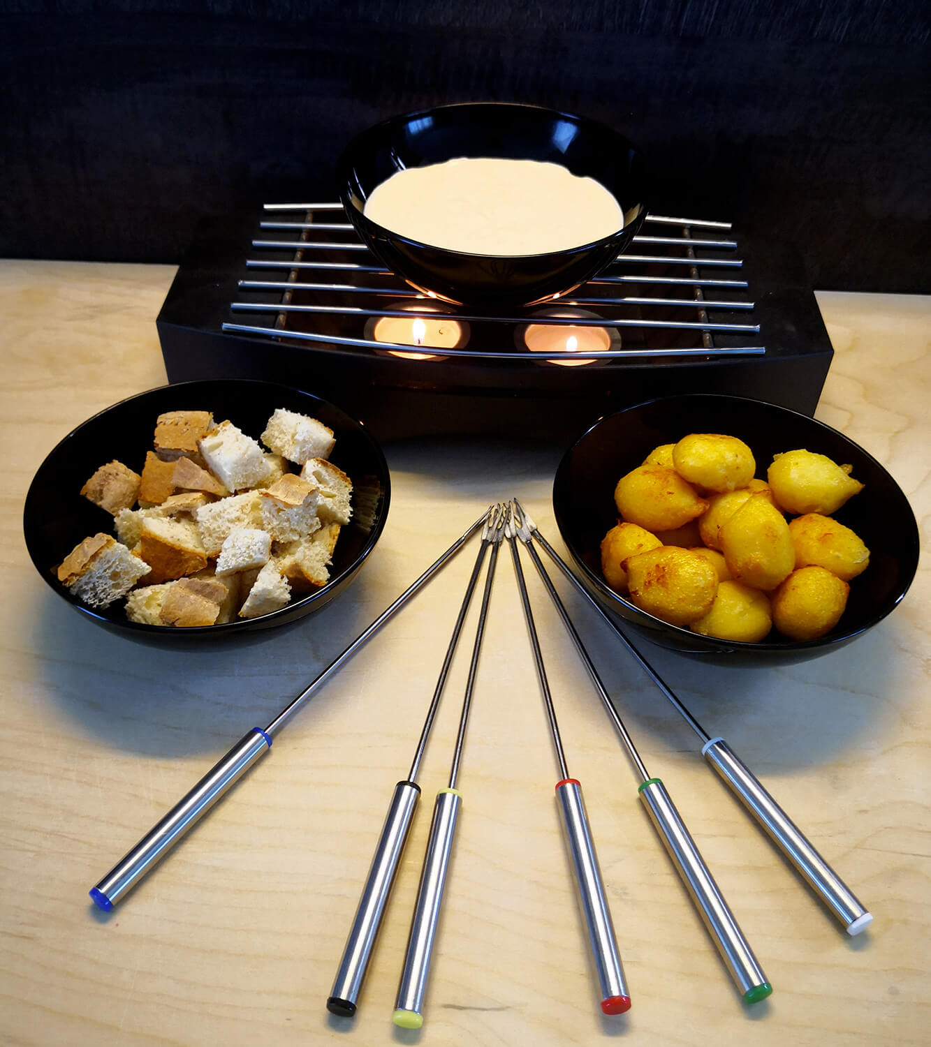 Gnocchi ripieni con Gorgonzola DOP fritti e fondue di asiago